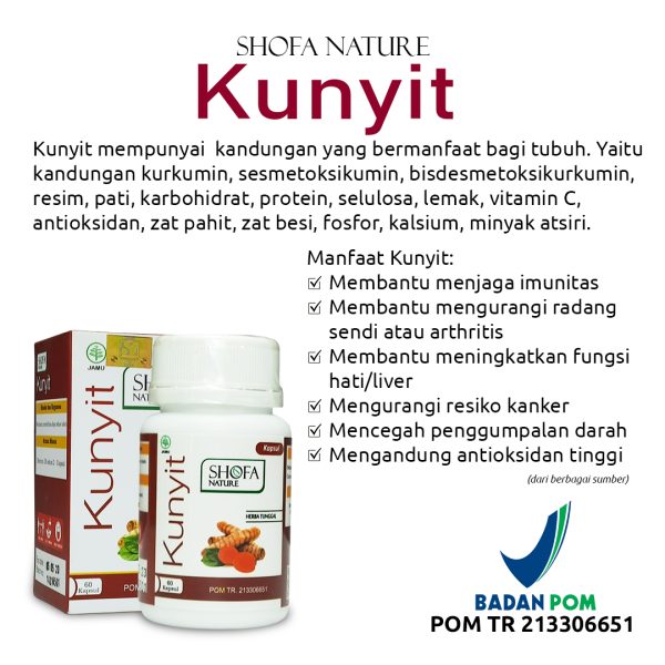 Kapsul Herbal Kunyit Shofa Nature 60 kpsl Herbal Masalah Pencernaan - Gambar 4