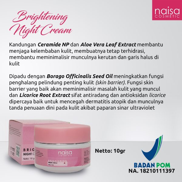 Naisa Brightening Night Cream 10gr - Gambar 2